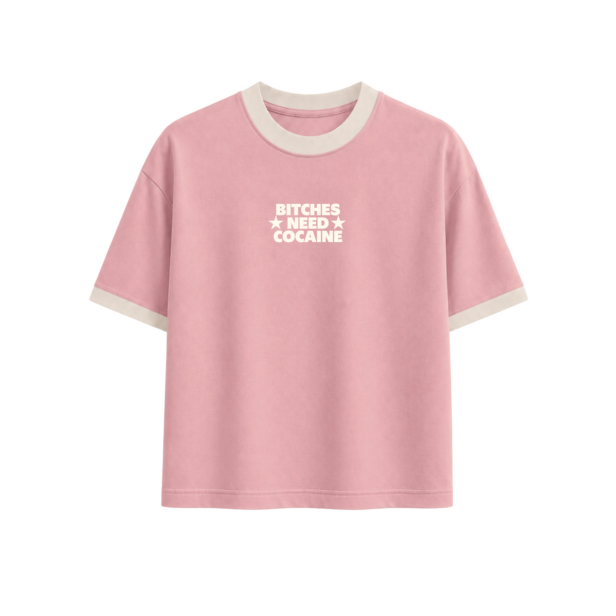 Peach Ringer boxy fit Tee