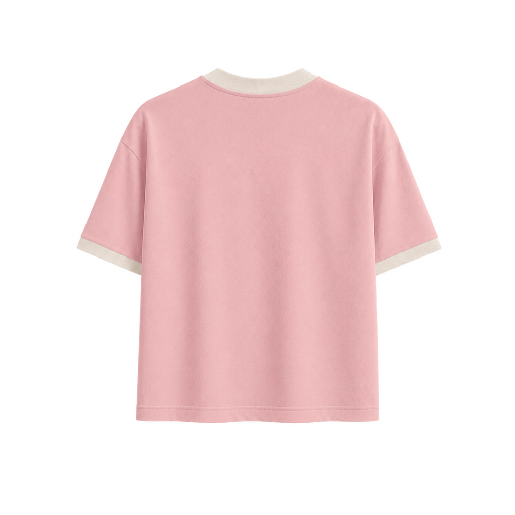 Peach Ringer boxy fit Tee